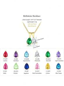 Elegant Birthstone Women Gold Necklace, Fashion 14K Gold Plated Rhinestone Pendant Necklace, 1-3 Pcs Custom Made Accessories, High Color Retention, Low Allergenicity, Ideal Gift For Girlfriend, Mom, Family, Friend, Daughter For Anniversary, Valentine's Day, Mother's Day, Birthday, Graduation, Everyday Wear, Wedding, Prom,School Supplies,Back To School,School Gift,For Office,For School,For Classroom,For Teacher Gifts,For University,For Colleague,For Dorm Rooms,For Teacher,For Boys And Girls,For Teenagers,Junior High School Students,Middle School Students,High School Senior High School Students,College Students,University Students,Freshman,Sophomore,Underclassmen