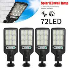 1/2/4 piezas 72 luces LED solares con panel solar recargable de 1200mAh Li-Ion, sensor de movimiento, 8000lm, 3 modos, luces impermeables para senderos de jardín, patio, entrada, camping