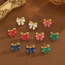 8pcs/Set Elegant Bowknot Korean Style Metal DIY Jewelry Pendant Charm Accessories