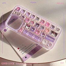 Sanrio Sanrio Cartoon Kurome Hello Kitty Creative Stereo Keyboard Phone Case Anti-Drop Apple Soft Case 13promax Phone Case 15 Protective Case 14 Cute 16 (Single Phone Case)