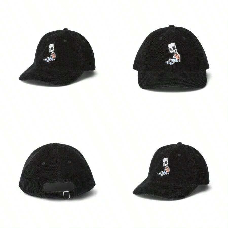 Bart Simpson Men's Skeletons Corduroy Baseball Cap Black - 黑色 - 查看 1