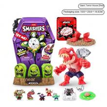 ZURU ZURU SMASHERS Horror Coffin Blind Box - 15+ Mystery Surprises Dig Kit | Figurka potwora do zbudowania + narzędzia (z przerażającym wystającym pakietem dłoni) Seria 1 Kolekcjonerska
