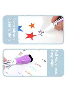 8 Stücke/2 Stücke Whiteboard Stift, löschbarer Wasserstift, magnetischer Whiteboardwischer, feine Spitze Malmaler Stift (Nachfüllungen 0,5-1 mm)