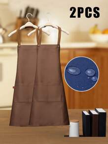 1 Stück verstellbare wasserdichte Schürze mit Taschen - perfekt für Basteln, Malschürzen, Arbeitszubehör, Backen und Kochen, Schulanfang, Muttertag, Geschenk für Mütter, Schulbedarf