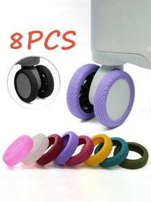 16/8 Peças Coberturas de Roda de Mala, Protetores de Roda de Mala, 1 Peça Protetores de Roda de Mala Portáteis, Coberturas de Roda de Mala de Silicone Coloridas para Conjuntos de Malas com 8 Rodas Giratórias, Capas de Roda Redutoras de Ruído para Cadeiras de Rodas de Escritório, Capas de Mala Anti-Abrasão e Anti-Ruído, Protetores de Mala, Itens Essenciais de Viagem de Férias, Acessórios de Viagem, Capas de Roda de Mala de Mão para a Maioria dos Conjuntos de Malas com Rodas.