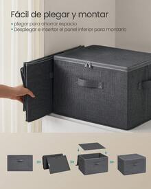 Storage Bins With Lids - 灰色 - 查看 3