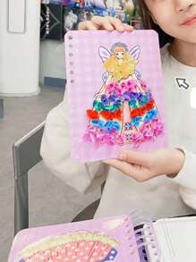 1set Diy Handmade Sticker Art, Princess & Elf Design, Dress-Up Activity, Creative Painting Kit, Activity Book For 3-6-Year-Old Girls, Ideal Birthday Or Holiday Gift, Educational Toy For Girls, Chromatic Drawing Book And Sticker Set For Children