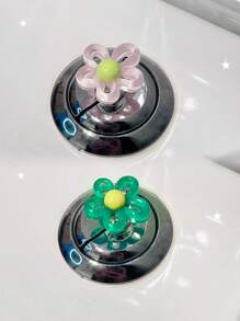 2 Pc Hollowed-Out Flowers Are Bright In Color, Beautiful In Shape And Lustrous In Luster. They Are Used By Nail Art Enthusiasts As Auxiliary Buttons For Flushing The Toilet Tank To Protect Long Nails. As Standing Decorations, They Can Be Placed On The Desktop And Car Interiors