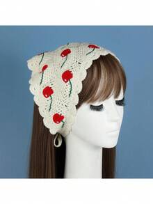 1件复古乡村风钩针编织沙滩发带三角巾波西米亚风发饰，头巾发带，女士发箍，发带蝴蝶结发饰 - 彩色 - 查看 23