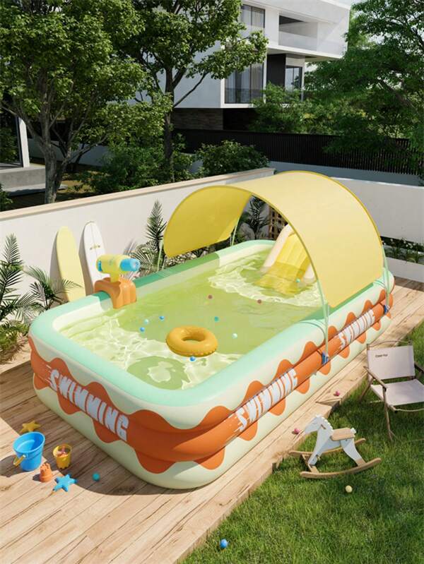 Inflatable Swimming Pool, Various Size Foldable Circular Pools, Thicker PVC Outdoor Inflatable Pools, Slides & Play Pool For Water Fun
