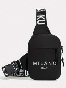 Personalized New Men's Milan Print Chest Bag/Waist Bag, Convenient To Carry, Can Be Used As Shoulder Phone Bag, Casual Commuter Messenger Bag/Waist Bag/Holiday Bag