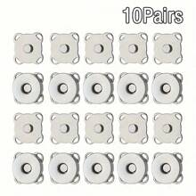 Set de 20 piezas/4 piezas/10 piezas de Botones magnéticos para coser, botones magnéticos invisibles de dibujos animados, botones magnéticos de flor de ciruelo, botones para coser, botones invisibles de metal para coser, cierres de billetera, para manualidades DIY, billetera, bolso, mochila, accesorios, set de botones para manualidades de 14mm