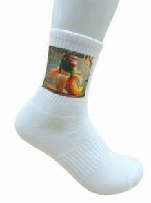 5pairs Italian Brainrot Theme Novelty Socks, Tungtung Tung Sahur Thin Comfortable And Breathable Mid Socks Funny Socks
