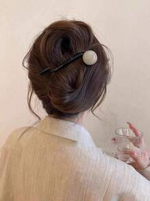 2 szt./1 szt. Retro brązowe spinki do włosów z perłami syntetycznymi, unikalny design, proste i eleganckie, odpowiednie do dojazdów do pracy, fryzur codziennych, akcesoriów do włosów na wiosnę i lato, akcesoriów szkolnych, akcesoriów do włosów z perłami syntetycznymi