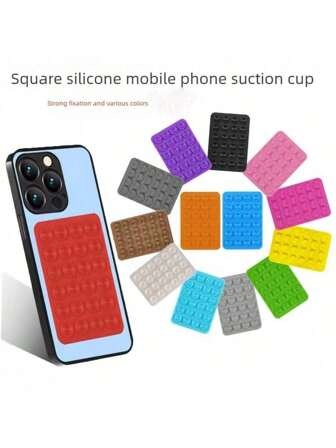 1 个硅胶吸盘手机支架 - 防滑自粘式手机握把、免提多场景智能手机配件、便携式视频和自拍支架，无需电池