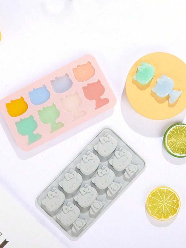 Sanrio 1Pc Hello Kittys Anime Ice Tray Silicone Mold Making DIY Decoration Tools Gift (Some Parts May Be Random)
