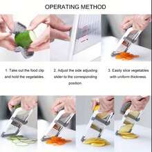 Vegetable Cutter Professional Mandolin Slicer Food Fruit Chopper Tool Adjustable - White - View 4