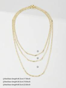 1pc New Korean Style Simple Copper Day Shape Necklace Chain 45cm-60cm, Unisex Design Suitable For Pendant Necklaces, Daily And Festival Wear