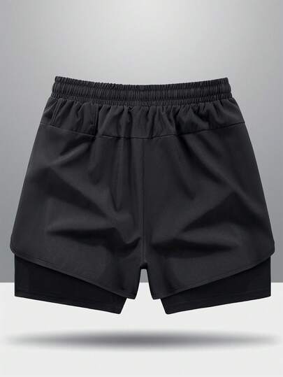 MAISONFOX Quần short nam thời trang in họa tiết, màu trơn, nhanh khô - Thiết kế 2 trong 1, thoáng khí, co giãn, phù hợp cho bóng rổ, tập gym và các hoạt động thể thao ngoài trời.