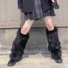 Street Edgy Fluffy Leg Warmers, Thick Plush Boot Cuffs Leg Warmers For Women, Autumn/Winter Y2K Style Christmas Gift - Mouldless - View 4