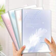 1pc, 136 Pages, B5 Waterproof Soft Surface PP Cover Notebook, Colorful Simple Journal, Notebook, Horizontal Line Journal, Notepad For Office, Home, School