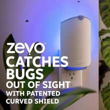 Zevo Flying Insect Trap & Cartridge - Plug In Fly Trap & Indoor Bug Catcher For Gnats, House & Fruit Flies - Mess-Free - Use In Any Room - Uses Blue & UV Light (1 Plug In Device & 1 Cartridge) - 1 Device & 1 Cartridge - View 5