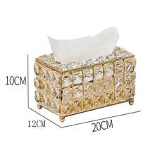 1pc Crystal Tissue Box, Elegant Home Decor Gift For Living Room, Office, Coffee Shop, Hotel, 1pc Brush Holder Pen Organizer Box