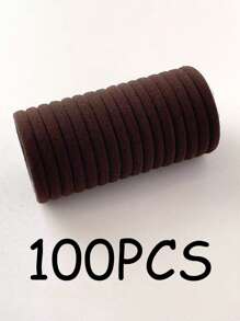 100pcs Solid Color Synthetic Fiber Casual Ponytail Holders, Fashion Accessories, For Women, All Season