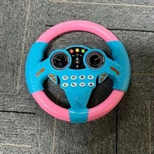 1pc Kids Simulated Driving Controller Spin Tune Interactive Music Steering Wheel Interactive Car Steering Wheel Toy Educational Activity Gift ABS Resin Assorted Colors No Batteries Included Type Rand