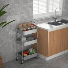 3 Tier Metal Multipurpose Wheeled Storage Tray Carts - 3 Colours Available - White - View 5