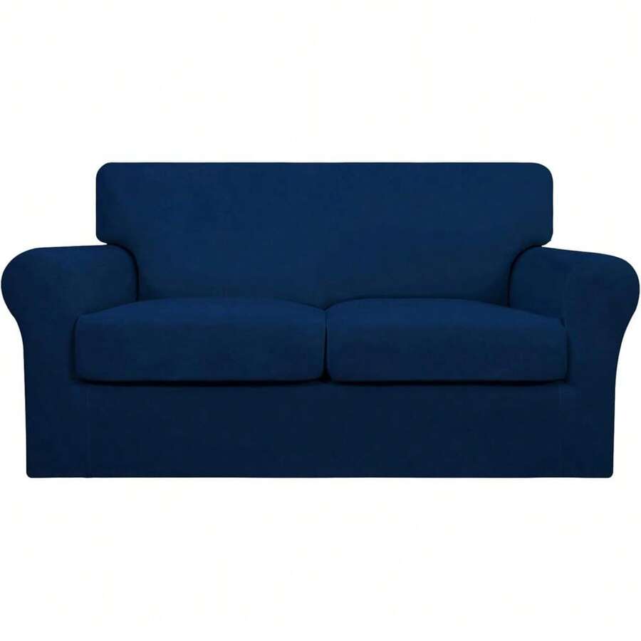 Upgrade Your Living Room With 4 Pieces Stretch Dark Gray Couch Cover For Dogs - Washable Sofa Slipcover - Elastic Furniture Protector For Pets And Kids - Navy - View 1