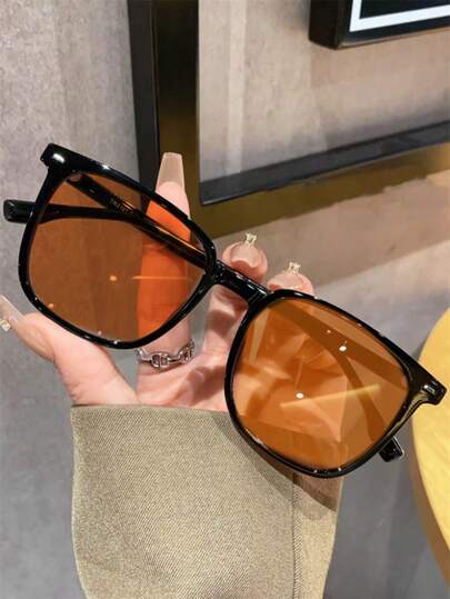 1副男女通用大框镶钻户外有色夜视时尚眼镜