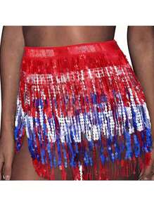 Fuste cu ciucuri și paiete cu sclipici pentru dansul din buric, fuste la modă cu curea pentru dansul din buric