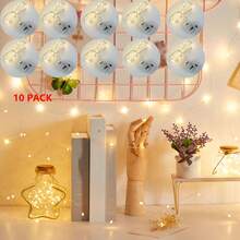 10入 2M 20LED 銅線仙女串燈，暖白色與彩色雙色，3種燈光模式（常亮、慢閃、快閃），附3顆LR44電池，適用花束禮盒包裝、室內居家派對節日裝飾 - 銀色 - 查看 13