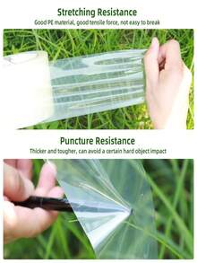 1 rolka taśmy naprawczej do szklarni, taśma uszczelniająca do okien, wiatroszczelna taśma naprawcza. Taśma naprawcza odporna na promieniowanie UV, wiatroszczelna, odporna na plamy, wodoodporna, przezroczysta taśma PE, odpowiednia do naprawy szklarni, łączenia, uszczelniania, gładkiej powierzchni, do użytku na zewnątrz, do pakowania, do domu, użytku komercyjnego, do użytku przemysłowego, konieczna naprawa odporna na wilgoć, zestaw zimowych uszczelek okiennych.