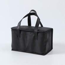 1 pezzo Borsa isolata portatile ad alta capacità, con isolamento termico a 3 strati, in tessuto non tessuto PVC, può mantenere il cibo caldo/freddo per 1,5 ore, rivestimento interno in alluminio facile da pulire, imbottitura in schiuma, manico, adatta per il ritorno a scuola, borsa da trasporto per uso esterno
