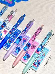 Disney 10pcs Disney Back-To-School Galaxy Edition | Stitch Running & Winking 0.5mm Cute Mechanical Pencil Set With High-Gloss Coating & Cushion Spring Tip - Diamond-Patterned Soft Grip Anti-Slip Ergonomic Design For Kids, Ignite Your Interstellar Study Journey School Supplies,Back To School