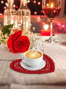 100pcs Heart Lace-Trimmed Paper Doilies Red, Pink, White - Perfect For Valentine's Day Decorations
