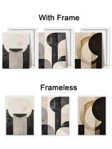 3pcs Minimalist Poster, Modern Wall Arts, Bohemia Poster, Abstract Posters, Classic Room Aesthetic, Elegant Home Decor, Classic Paintings, Room Aesthetic, Ideal Gift, For Living Room, Bedroom, Optional Frame ,Wall Art With Frame - 3Pcs/Set - View 5