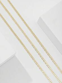 1pc New Korean Style Simple Copper Day Shape Necklace Chain 45cm-60cm, Unisex Design Suitable For Pendant Necklaces, Daily And Festival Wear