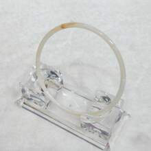 6pcs Random Color Plastic Bangle, 0.5cm Thin Dual-Colored Marble Pattern Acrylic Bracelet