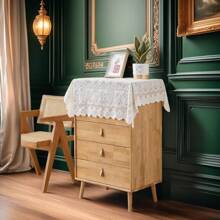 1 PIEZA Mantel de Encaje, Mantel de Boda Estilo Retro 3D Blanco Marfil, Adecuado para Bodas, Cenas, Fiestas de Fin de Semana, Comidas Familiares, Festivales, Acción de Gracias y Navidad