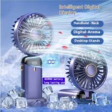 Restez au frais en déplacement : petit ventilateur portatif USB - portable et rechargeable pour les étudiants et le bureau (800 mAh, grande batterie, utilisation longue durée)