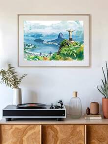 1/5 szt. Duży wydruk na płótnie Brazylia Dzień Niepodległości, sztuka ścienna Rio De Janeiro, Chrystus Odkupiciel Brazylijski wystrój domu, sztuka brazylijska, sztuka ścienna z plakatem w ramce, do salonu, sypialni, dekoracji ściennej biura, gotowy do powieszenia - Wielokolorowe - Zobacz 2