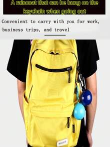 1 pieza Impermeable desechable portátil con capucha, equipo de lluvia impermeable y ligero, ropa exterior unisex para la escuela, la oficina, el hogar, los viajes y los útiles escolares, selecciones de primavera y verano, regalos para damas de honor, decoración de habitaciones, decoración de dormitorios, playa, viajes, para hombres, para mujeres, vacaciones, cosas lindas - Color aleatorio - Ver 5