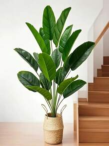 Planta artificial grande y hermosa de 92,96 cm con hojas de plátano tropicales simuladas, 24 hojas anchas, para decoración del hogar, adecuada para bodas, hoteles, jardines, Navidad, Pascua, Día de Acción de Gracias, Día de la Madre, Día de San Patricio, pasillos, salas de estar, oficinas, sin maceta incluida