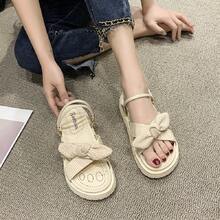 Sandalias mujer, sandalias de moda para playa, chanclas comodas zapatos de verano - Beis - Ver 3