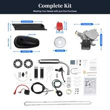 RibasuBB 100CC Bicycle Engine Kit For 26/28-Inch Bikes, High-Speed 2-Stroke Gasoline Motor, Easy Conversion To Motorcycle, Quiet, Durable & Cost-Effective - Silver - View 3