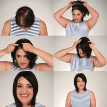 Human Hair Toppers With Clips Hair Toppers For Women Natural Włosy For Thin Hair One Piece Toppers 5x9cm Base - Rượu sâm banh - Xem 5