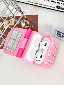 Sanrio 1PC Cute Creative Phone Kitty Cat Silicone APPLE Bluetooth Earphone Case With Makeup Mirror Compatible With AIRPODS 1/2/3/4/Pro/Pro2(Nd)/Pro3(Rd)